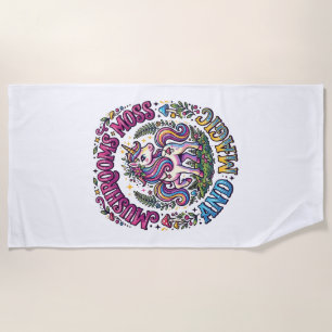 Unicorn Mushrooms Moss and Magic Commercial Shirt  Beach Towel