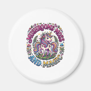Unicorn Mushrooms Moss and Magic Commercial Shirt  Magnet