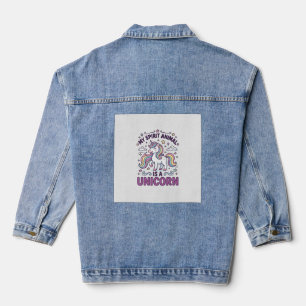 Unicorn My Spirit Animal Is a Unicorn Bold Typogra Denim Jacket
