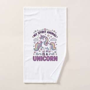 Unicorn My Spirit Animal Is a Unicorn Bold Typogra Hand Towel