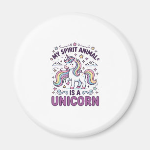 Unicorn My Spirit Animal Is a Unicorn Bold Typogra Magnet
