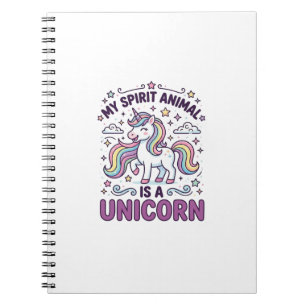 Unicorn My Spirit Animal Is a Unicorn Bold Typogra Notebook