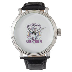 Unicorn My Spirit Animal Is a Unicorn Bold Typogra Watch