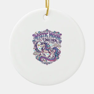 Unicorn Mystic Moon Unicorn Colourful Ceramic Ornament