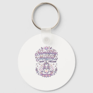 Unicorn Namastay Magical Adorable Typography Desig Key Ring