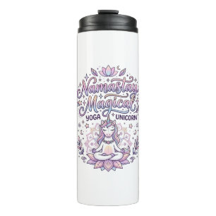 Unicorn Namastay Magical Adorable Typography Desig Thermal Tumbler