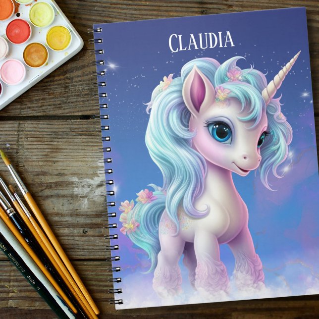 Unicorn Name Blue Notebook (Cute Unicorn Notebook or sketchbook)