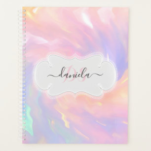 Unicorn Name Monogram Holograph Princess Quinceañe Planner