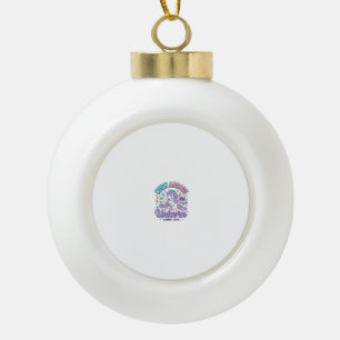 Unicorn Neon Arcade Unicorn Retro Style Product Gr Ceramic Ball Christmas Ornament