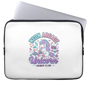 Unicorn Neon Arcade Unicorn Retro Style Product Gr Laptop Sleeve
