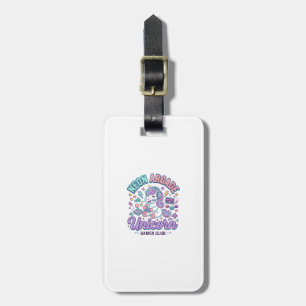 Unicorn Neon Arcade Unicorn Retro Style Product Gr Luggage Tag