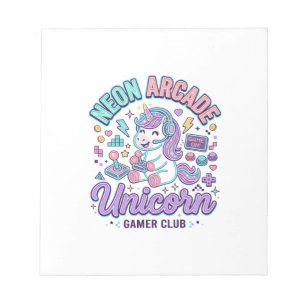 Unicorn Neon Arcade Unicorn Retro Style Product Gr Notepad