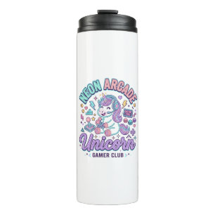 Unicorn Neon Arcade Unicorn Retro Style Product Gr Thermal Tumbler