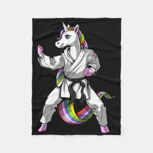 Unicorn Ninja Karate Martial Art Kickboxing Taekwo Fleece Blanket
