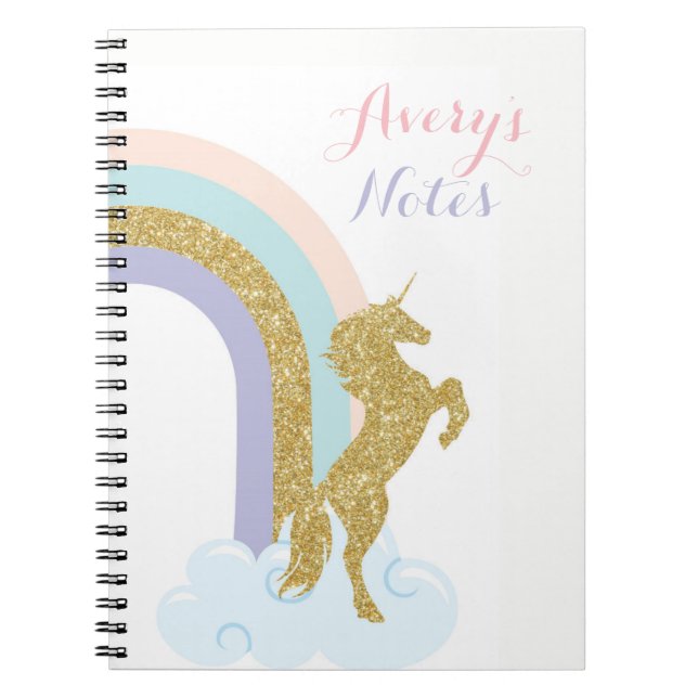 Unicorn notebook, school notebook (Front)