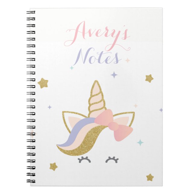 Unicorn notebook, school notebook (Front)