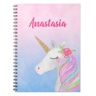 Unicorn Notebooks (Personalised with Name)