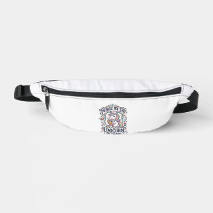 Unicorn Nurse by Day Unicorn by Heart White Backgr Bum Bags