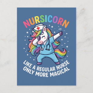 Unicorn Nurse Energy Bright and Magical  Postcard