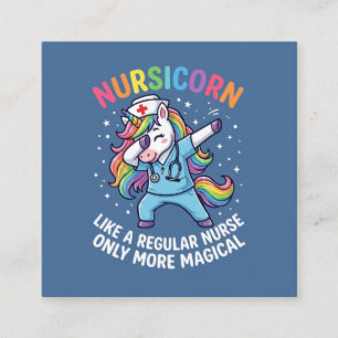 Unicorn Nurse Energy Bright and Magical Square Business Card