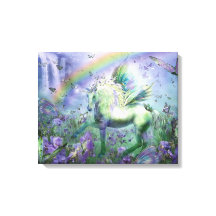 Unicorn Of The Butterflies Fine Art Canvas Print