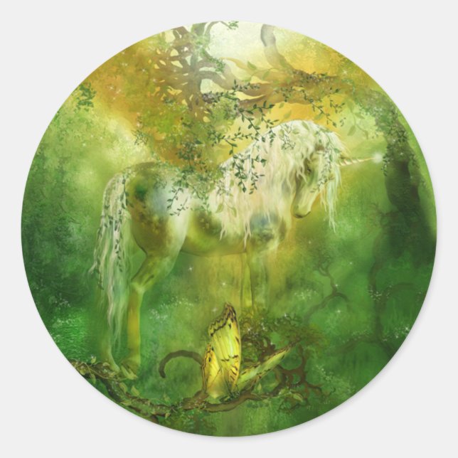 Unicorn Of The Forest Art Sticker (Front)