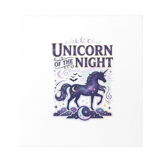Unicorn of the Night Graphic Design Zazzle Design_ Notepad (Front)