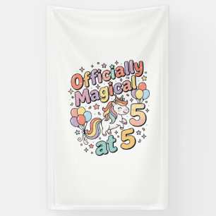 Unicorn Officially Magical at 5 Whimsical White Ba Banner