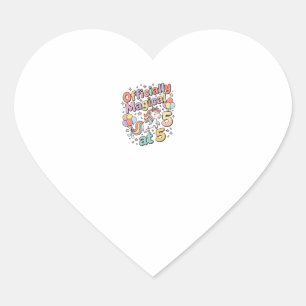 Unicorn Officially Magical at 5 Whimsical White Ba Heart Sticker