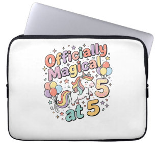 Unicorn Officially Magical at 5 Whimsical White Ba Laptop Sleeve