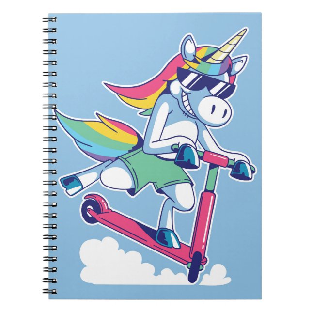 Unicorn on a Scooter Notebook (Front)
