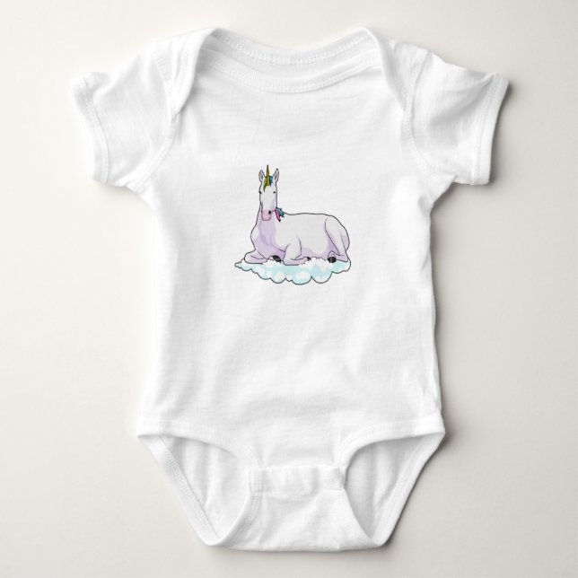 Unicorn on Cloud Baby Bodysuit (Front)