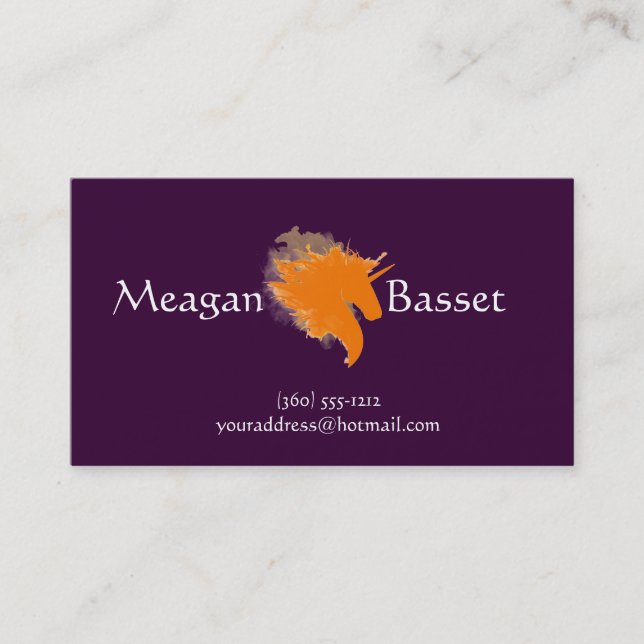 Unicorn on Fire Business Card (Front)