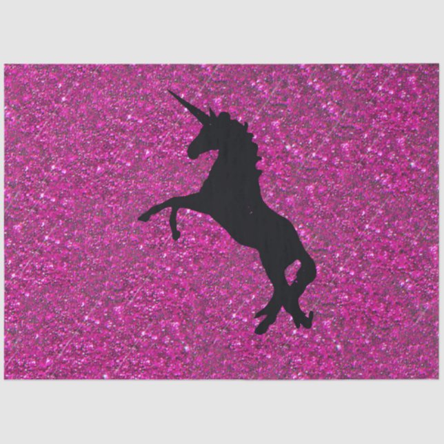 unicorn on pink glitter tissue paper (Front)