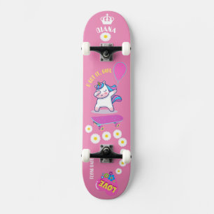 Unicorn on skateboard with personalised captions