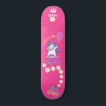 Unicorn on skateboard with personalised captions<br><div class="desc">Unicorn on skateboard with personalised captions Unicorn Personalised Skateboard CLICK on PERSONALIZE TEMPLATE OPTION AND ENTER the NAME. you can also custom other captions. Cool skateboard designed with vivid colours and for the background and a funky unicorn riding a skateboard. This Skateboard makes a great gift idea for a unicorn...</div>