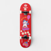 Unicorn on skateboard with personalised captions (Front)