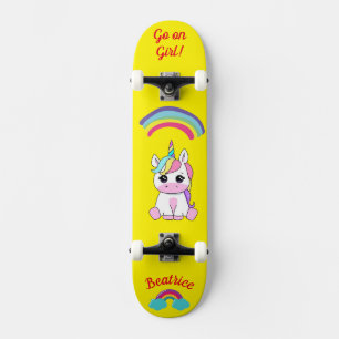 Unicorn on skateboard with personalised captions