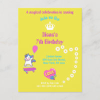 Unicorn on skateboard with personalised captions