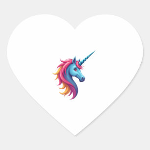 Unicorn on Snowboard - Funny Ski and Wintersports Heart Sticker