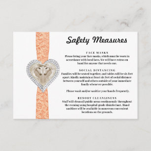 Unicorn Orange Lace Safety Measures Enclosure Card