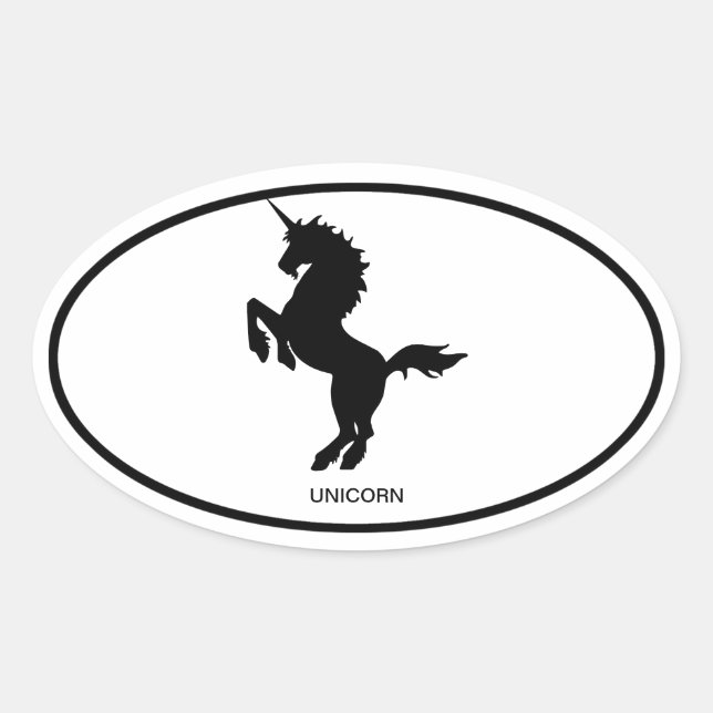 Unicorn Oval Sticker (Front)