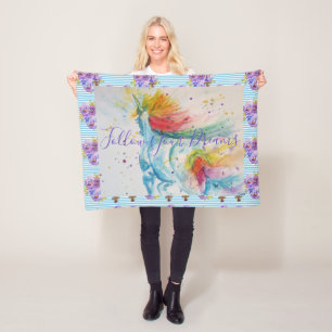Unicorn Painting Follow Your Dreams Fleece Blanket