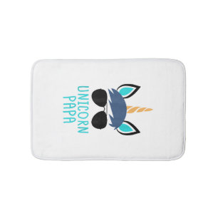 Unicorn Papa T-Shirt Funny Father's Day Gift Bath Mat