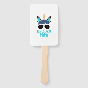 Unicorn Papa T-Shirt Funny Father's Day Gift Hand Fan