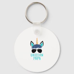 Unicorn Papa T-Shirt Funny Father's Day Gift Key Ring