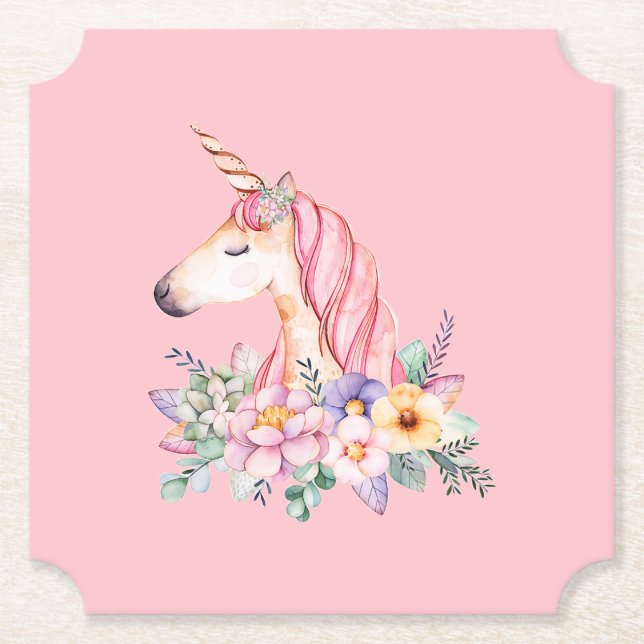 Unicorn Paper Coaster (Front)