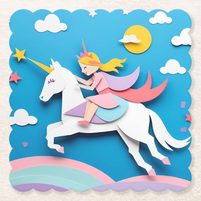 Unicorn Paper Coaster (Front)