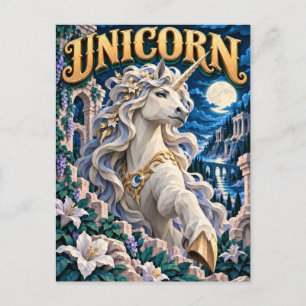 Unicorn, Paper Cut Monster Postcard