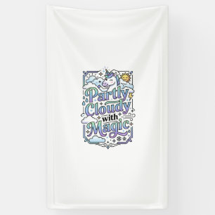 Unicorn Partly Cloudy with Magic Commercial Vector Banner